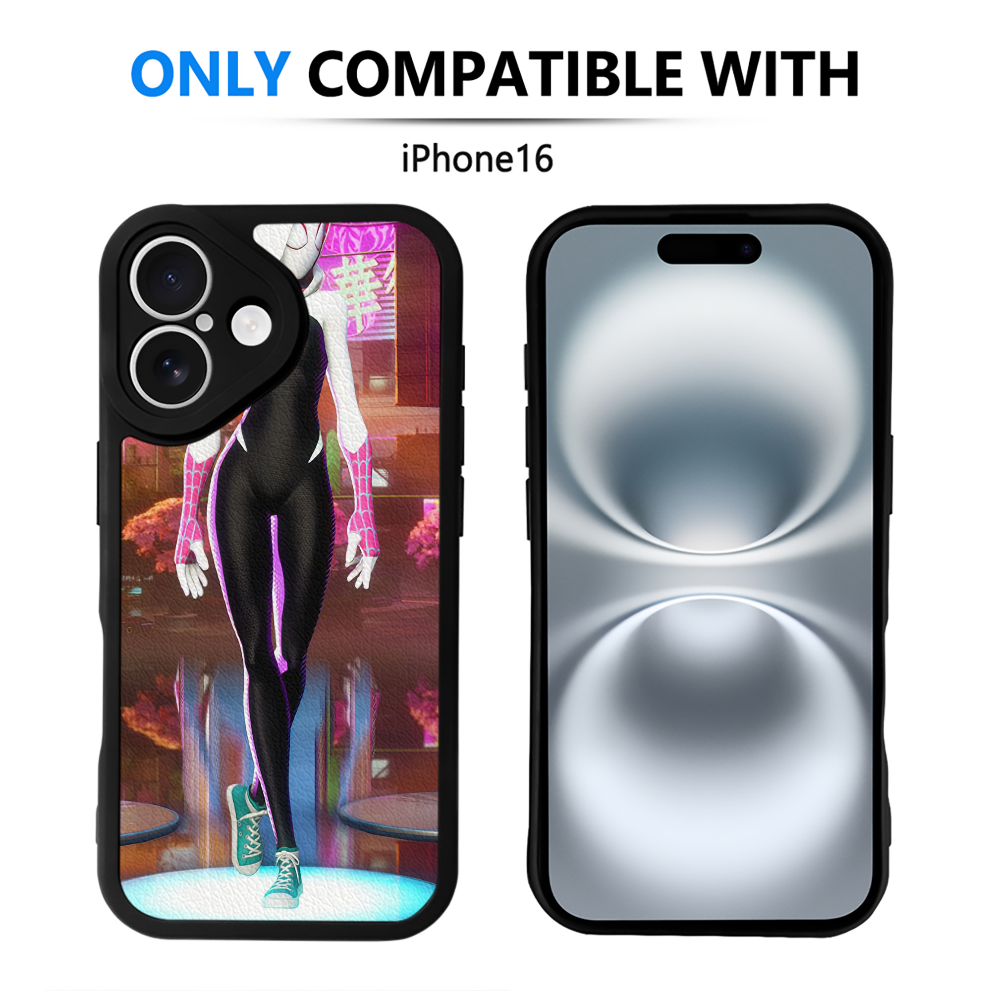 （画像用） Spider Man スパイダーマン 【iPhone 16シリーズ対応】シリコンスマホケース（レザー調） 材質：シリコン